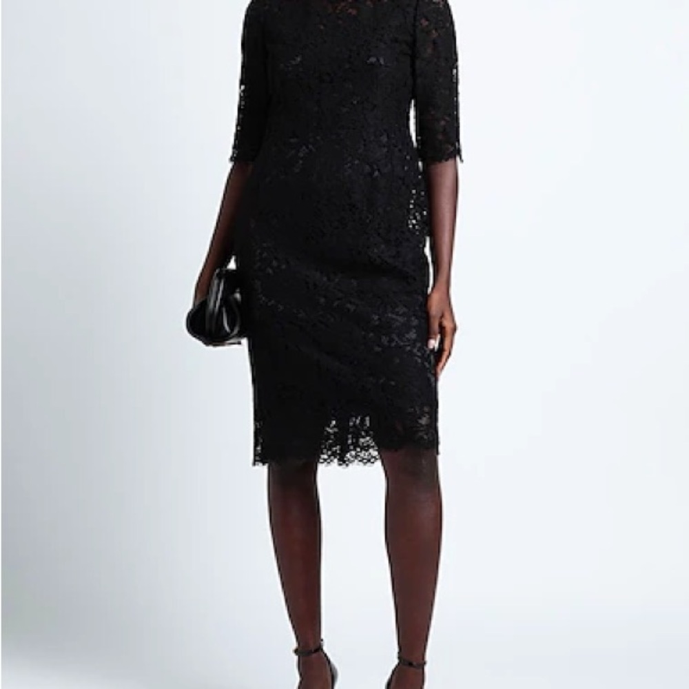 Dolce & Gabbana Black Lace Midi Dress